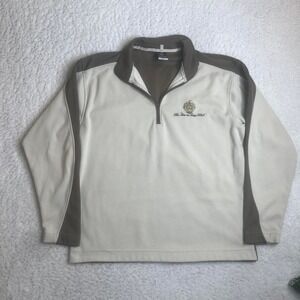 Nike golf men' cream and brown "the Mara lago club quarter zip sweatshirt golf L